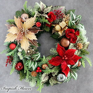 クリスマリース 造花 55cm ポインセチア 特大 大きい 人気 豪華 玄関 おしゃれ 北欧