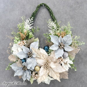 クリスマスリース 玄関 ポインセチア 造花 スワッグ おしゃれ クリスマス