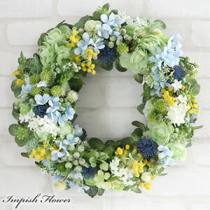 リース 壁掛け 造花 玄関 高級 アートフラワー インテリア フラワーリース パステル