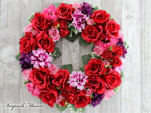 リース 造花 アーティフィシャルフラワーリース 玄関 フラワーリース インテリア 壁掛け