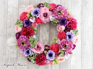 造花 リース 高級 豪華 特大 壁掛け アートフラワー 玄関