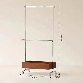 北欧モダン ステンレス ハンガーラック キャスター付き 176cm スリム 頑丈 衣類収納 コートハンガー ワードローブ 高級感 おしゃれ 玄関 寝室 組立簡単 ランドリーラック スタイリッシュ 整理整頓