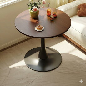 丸テーブル ダイニングテーブル カフェテーブル コーヒーテーブル 幅60cm 2人用 おしゃれ 北欧 木製 ウッド 木目調 円形 センターテーブル サイドテーブル 省スペース コンパクト 1人暮らし 接待 会議 飲食店 什器 頑丈 耐熱 耐摩耗 ホワイト ブラウン ブラック