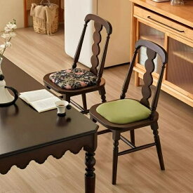 ダイニングチェア 2脚セット おしゃれ 木製 アンティーク 椅子 チェア フランス レトロ ビンテージ カフェ風 モダン ダイニングチェアー 背もたれ付き クッション 天然木 イス 1人掛け ダイニング リビング 食卓用 インダストリアル 西海岸 インテリア 家具 1005951049020