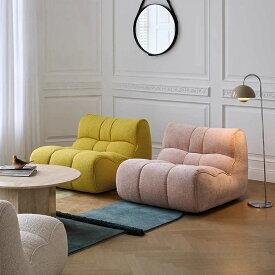 ソファー 1人掛け ソファ 一人掛け ローソファー おしゃれ チェア 椅子 イス いす コンパクト 1人用 一人暮らし 北欧 韓国 インテリア モダン デザイナーズ風 曲線 柔らか もこもこ ベルベット ヌバック風 リビング ベランダ 読書 昼寝 かわいい 肘なし ワンルーム