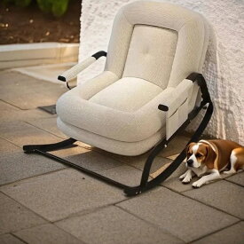 座椅子 おしゃれ 北欧 ロッキングチェア 一人掛け ソファー 読書 チェア 椅子 ハイバック 肘掛け 背もたれ リクライニング 1人掛け チェア コンパクト 疲れない イス ソファ 洗える カバー パイプ椅子 1人用 シンプル モダン ローチェア ギフト ホワイト