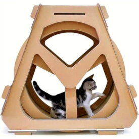 猫用トレッドミル、段ボール製スピナー、クライミングフレームホイール、おもちゃ、爪とぎボード、段ボール製、実用的、静音、猫の飼い主のためのストレス解消器具