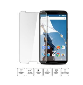 Nexus 6 対応【スマホ強化ガラスフィルム】透明クリア98％高透過率9H硬度 2.5D丸いエッジ極薄0.26MM貼り付けセット充実