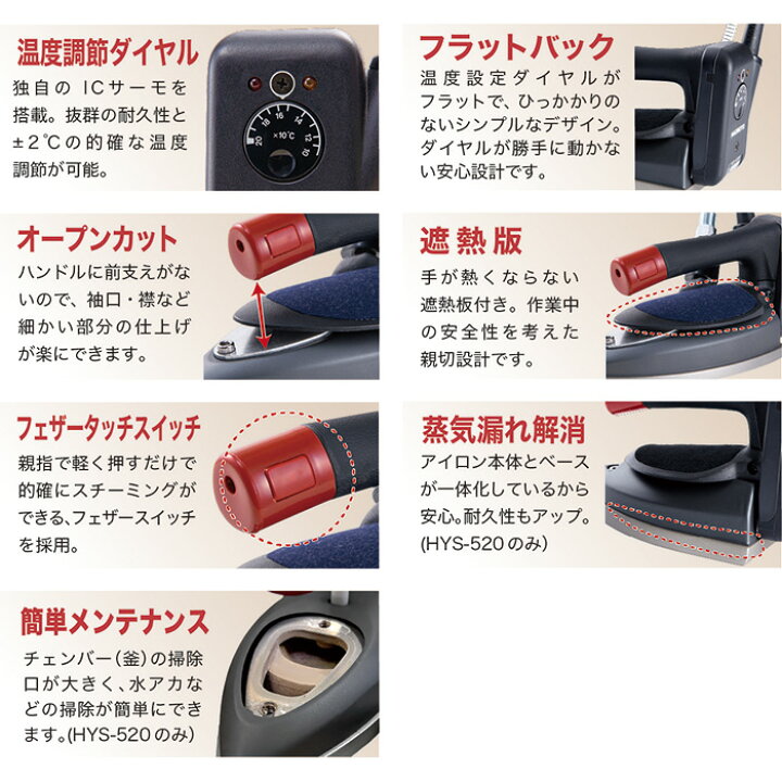 楽天市場】ハイスチームアイロン（タンク吊り下げ型）HYS-410/アイロン 