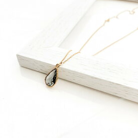 レディース ネックレス ガラス しずく型 セット 華奢 シンプル ママ友 プレゼント naotjewelry Cut Frame Glass Necklace
