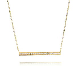 ＼70%OFF スーパーSALE／金属アレルギー 対応 ネックレス ステンレス シンプル ジルコニア ゴールド naotjewelry Stainless CZ Bar Necklace