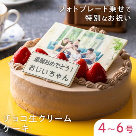 チョコ生クリームフォトケーキ ケーキ 4号 5号 6号 送料無料 写真 プリント イラスト プレート ケーキ 印刷 アルバムケーキ 誕生日 バースデーケーキ プレゼント バースデー 父の日 ナポレオン 冷凍 ギフト 記念日 贈り物