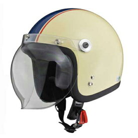 リード工業 ジェットヘルメット アイボリー×ネイビー シールド付き!BC-10 4952652008209
