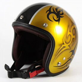 TRIBAL(ゴールド/ブラックライン) ジェットヘルメット
