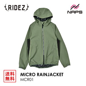RIDEZ ライズ マイクロレインジャケット モスグリーン MICRO RAINJACKET MOSS GREEN MCR01 サイズ S M L LL 3L 4L コンパクト 防水 透湿 レインウェア 雨具 カッパ ウィンドブレーカー ストレッチ バイク ツ