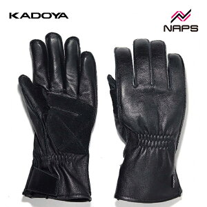 KADOYA カドヤ 3312 NKG-1 レザーグローブ ブラック レディース 女性用 3シーズングローブ メンズ シンプル 日本製 本革 牛革 バイク用