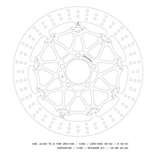 GALE SPEED �Q�C���X�s�[�h �N���X���b�N�f�B�X�N���[�^�[ �t�����g ��320 T=5.0 ZX-12R 00-03 / ZZR1200 / ZZR1100D