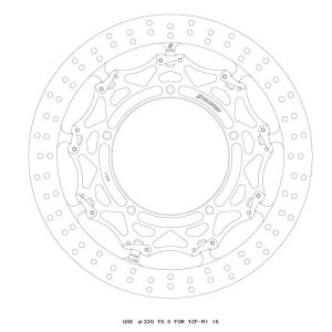GALE SPEED �Q�C���X�s�[�h �N���X���b�N�f�B�X�N���[�^�[ �t�����g ��320 T=5.5 YZF-R1/M(ABS) 15-25/YZF-R6(ABS) 17-20