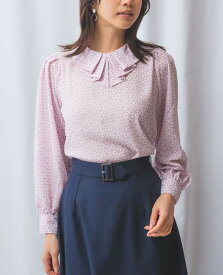 【50％OFF】《 スノークリスタル タック衿 ブラウス 》 レディース トップス 長袖 プルオーバー 7号〜17号 ピンク ブルー ナラ カミーチェ ナラカミ NARACAMICIE アウトレット 送料無料
