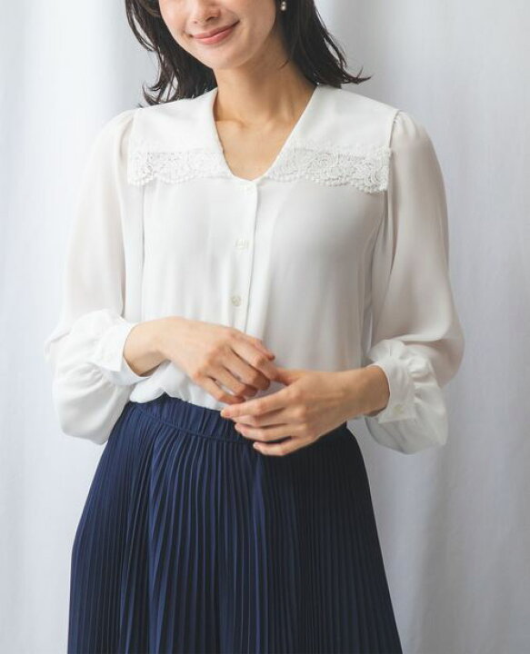 楽天市場】【50%OFF】《 無地 ジョーゼット レース ビッグカラー  