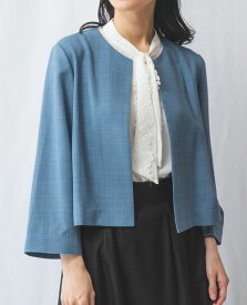 ★4/25限定！20%OFFクーポン配布中★【期間限定50％OFF】《 ECOバスケットショートノーカラージャケット 》【 ナラカミーチェ 公式】 レディース アウター ショート丈 手洗い可 羽織り 春 夏 きちんと ナラ カミーチェ ナラカミ NARACAMICIE アウトレット 送料無料