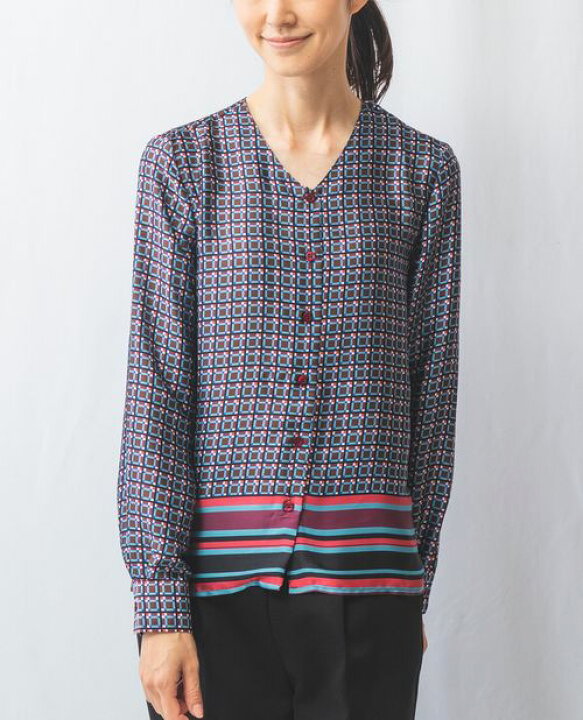 楽天市場】【50%OFF】《 サテン 幾何 スカーフ付き ブラウス 》【 ナラ 
