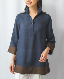【50%OFF】《 麻調七分袖 チュニック 》 レディース トップス シャツ ブラウス お尻が隠れる ナラ カミーチェ NARACAMICIE ナラカミ アウトレット 送料無料