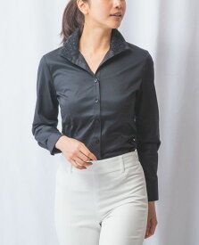 【50%OFF】《ツイル レース スタンドカラ— 長袖 シャツ 》 レディース トップス ストレッチ 伸縮性 きちんと 仕事 ナラ カミーチェ NARACAMICIE アウトレット 送料無料