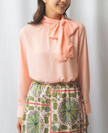 【50%OFF】《ジョーゼットアシンメトリ— ボウタイ 長袖 ブラウス 》 レディース トップス 落ち感 とろみ素材 リボン ナラ カミーチェ NARACAMICIE アウトレット 送料無料