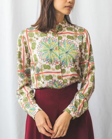 【50%OFF】《【 セットアップ 対応】天体柄 ハイカラー 長袖 ブラウス 》 レディース トップス すみなす ジーニアス 大柄 ストレッチNARACAMICIE アウトレット 送料無料