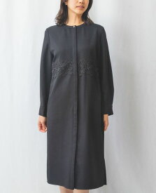 【50%OFF】《ウエストレース コート ワンピース 》 レディース ワンピース アウター 羽織り 上品 ノーカラー ひざ下丈 ナラ カミーチェ NARACAMICIE アウトレット 送料無料