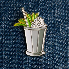 【有名デザイナーによる可愛いデザイン】カクテルピンバッジ ミントジュレップ【ピンズ ピンバッヂ ピンバッチ】【アクセサリー】