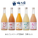 御中元 お中元 ギフト 夏ギフト 【梅乃宿酒造 あらごしシリーズ720ml お味が選べる5本セット】プレゼント お取り寄せ お酒 果実酒 お返し あらごしゆず酒 あらごしみかん酒 あらごし梅酒 あらごしもも酒 あらごしりんご酒 人気 リキュール お得 セット 人気