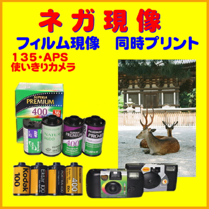 楽天市場】ネガフィルム ネガ現像 同時プリント FUJI Kodak 他 