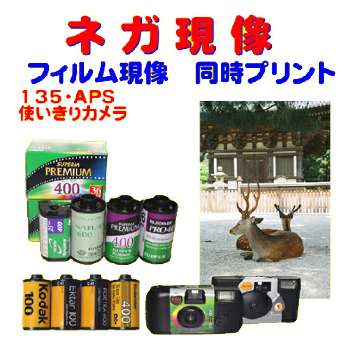楽天市場】ネガフィルム ネガ現像 同時プリント FUJI Kodak 他 