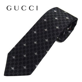 【ネクタイ ブランド・ブランドネクタイ】グッチ(GUCCI) ネクタイ 545078-1062 GGビー（ハチ） ブラック 黒　ブランドネクタイ　クリスマスギフト　バレンタイン　ギフト