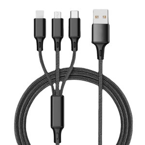 iPhone15P[u USB Type-C 3in1 iPhoneP[u Androidp micro USB Type-C }[dP[u USBP[u ϋviC oCobe[ [d
