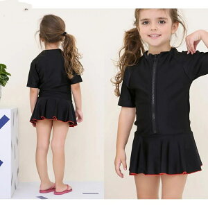 スクール水着 女児 半袖 ジッパー ワンピース 水着 ガールズ 女子 ワンピース スカート Aライン 女の子 一体型 幼稚園 小学生 中学生 ジュニア