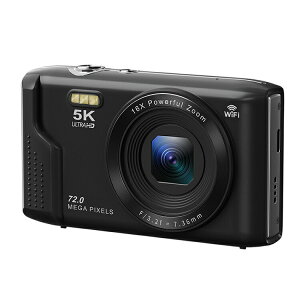 デジタルカメラ 7200万画素 コンパクト16倍ズーム 2.8インチ 5K録画 オートフォーカス 初心者 自撮り 便利 多機能 プレゼント 贈り物