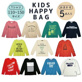 福袋 ハッピーバッグ おまかせ キッズ 子供 長袖 ロンT Tシャツ 5枚セット 秋物 冬物 春物 男の子 女の子 110 120 130 140 150 13010059