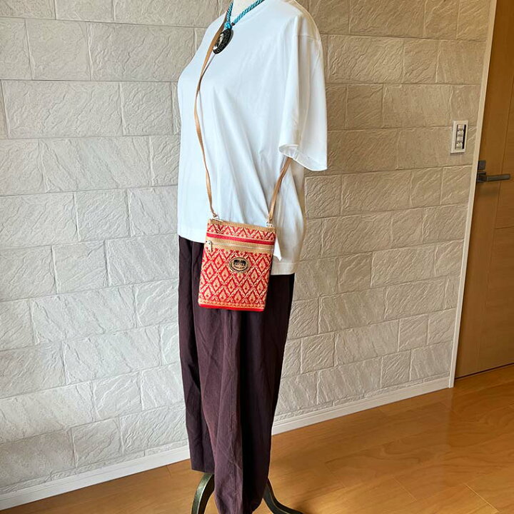 楽天市場】アジアン ぞうさん柄 ショルダーポーチ 肩掛けポーチ タイ 