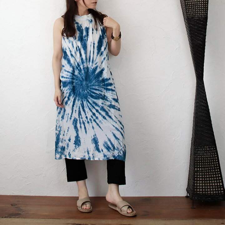 楽天市場】ブルー タイダイ柄 ワンピース サマーワンピース dress  
