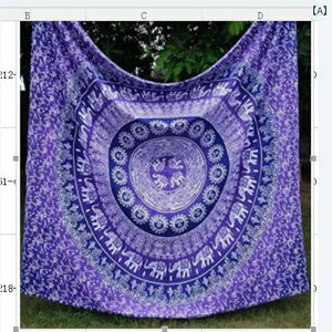 タペストリー マンダラ柄 プリント 壁掛け ホームデコ 装飾布 部屋飾り 目隠し 間仕切り ビーチタオル レジャーシート ポリエステル製 軽やか 高級感 イエロー系 レッド系