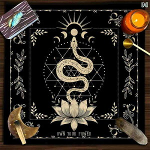 タロットクロス ベルベット 厚手 タロットカード リーディング スプレッド用 占い ライブ配信 撮影 背景布 儀式 月相柄 幾何学模様 長方形 高級感 テーブルクロス