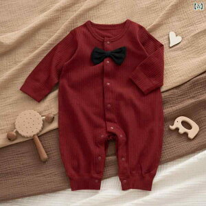 ロンパース ベビー 新生児 男の子 女の子 お宮参り 百日祝い 赤 ワインレッド 長袖 カバーオール 綿 オールシーズン 記念撮影 セレモニー 肌に優しい 伸縮性