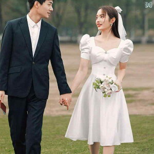 ドレス レディース 白 ホワイト シンプル ミディ丈 レトロ クラシック Aライン 結婚式 2次会 披露宴 ライトウェディング 普段使い カジュアル ハイウエスト レース アクリル