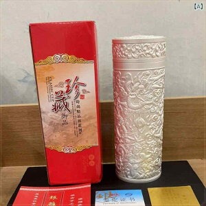 保温ボトル 純銀999製 水筒 九龍デザイン 純銀内胆 チタン合金製 真空断熱マグカップ 長時間保温 茶器 ヘルスケア 雪花模様 中国風 ギフト 高級感 上質