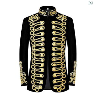 ジャケット メンズ 男性用 金装飾 宮廷風 貴族 ゴシック レトロ クラシック 手工組紐ボタン 礼服 舞台衣装 フォーマル 結婚式 イベント ポリエステル アウター コート