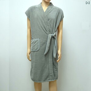 バスローブ メンズ 男性用 家庭用 通年 サンゴフリース ポリエステル 着るタイプ ラップタオル 高吸水 速乾 ルームウェア ガウン お風呂上がり ダークグレー カーキ