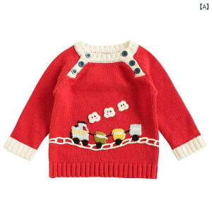 ロンパース ベビー 男の子 女の子 春秋 赤色 カバーオール 新年 お宮参り 記念撮影 薄手 ニット 綿 長袖 プルオーバー おしゃれ かわいい